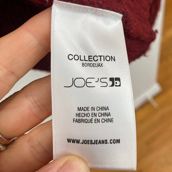 🍷 Joe’s Jeans Collection “Bordeaux” Knit Oversized, Cropped Sweater – XS/S - Picture 6 of 9